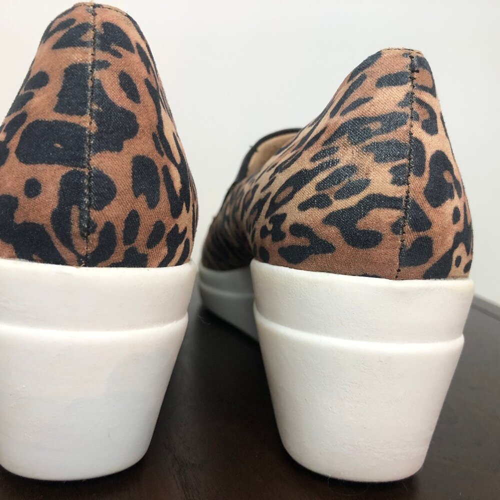 Naturalizer Sandra Slip-on Wedges Black Smooth and Leopard Print Finish Sz. 8.5 - Picture 5 of 6